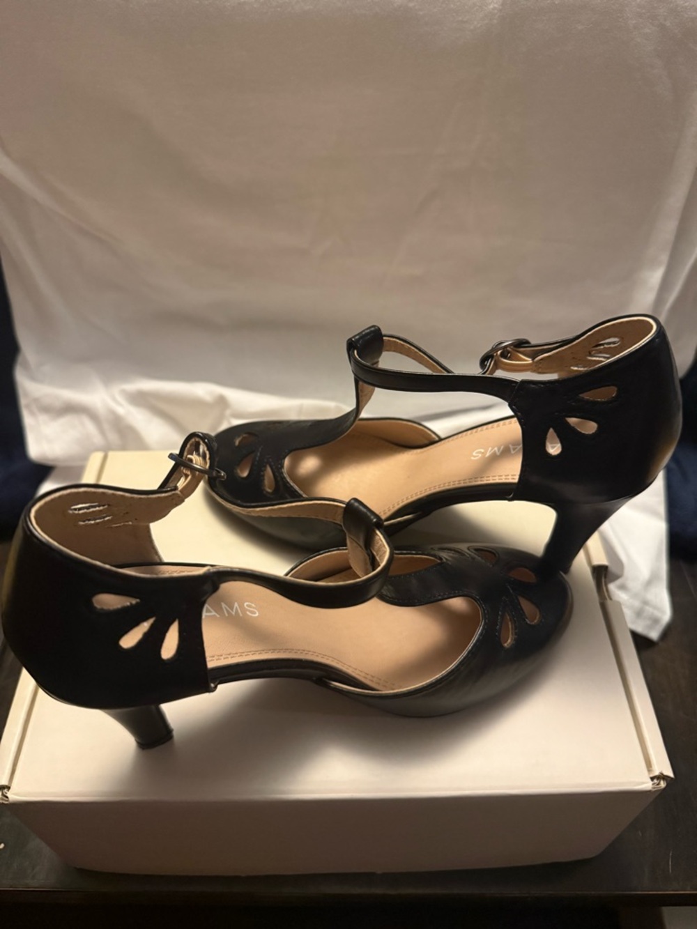 Classic Black T-Strap Women's Dress Heels